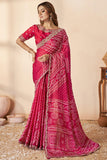 Awesome Gajji Silk Fabric Saree In Red Color - women's fashion mart