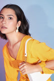 Yellow Rayon Viscose Fabric Party Wear Designer Readymade Co-Ord Set.