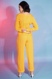 Yellow Rayon Viscose Fabric Party Wear Designer Readymade Co-Ord Set.
