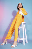 Yellow Rayon Viscose Fabric Party Wear Designer Readymade Co-Ord Set.