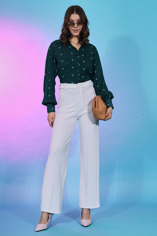 Dark Green Color Viscose Rayon Readymade Top.