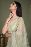 Traditional Beige Color Net Fabric Saree - women's fashion mart
