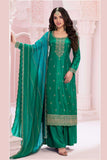 Nidhi shah Vichitra Fabric Green Color Supreme Palazzo Suit - women's fashion mart