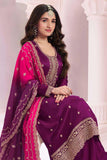 Nidhi shah Alluring Vichitra Fabric Wine Color Palazzo Suit - women's fashion mart