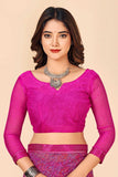 Trendy Pink Color Chiffon Saree - women's fashion mart