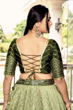 Stylish Green Chinon Fabric Lehenga With Sequins Work - women's fashion mart