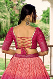 Elegant Pink Chinon Fabric Sangeet Wear Sequins Work Lehenga - women's fashion mart