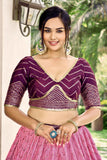 Sangeet look Chinon Fabric Sangeet Special Lehenga in Purple Color - women's fashion mart
