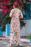 Cotton Fabric Casual Style Wondrous Co-Ord Set In Peach Color.