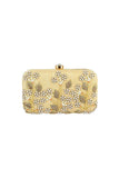 Alluring Fancy Fabric Embroidered Clutch In Cream Color.