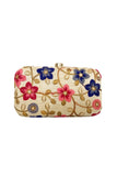 Charming Cream Color Party Style Fancy Fabric Clutch Purses.