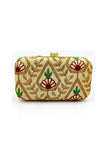 Tempting Fancy Fabric Cream Color Clutch Purses.