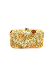 Classic Party Style White Color Clutch Purses In Fancy Fabric.