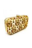 Winsome Party Style Fancy Fabric White Color Clutch Purses.