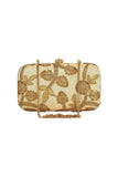 Solid Fancy Fabric Party Style Clutch Purses In Cream Color.