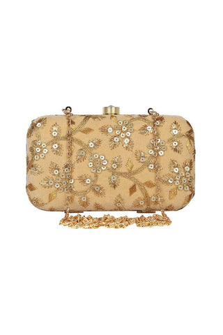 Cream Color Fancy Fabric Coveted Party Style Clutch Purses.