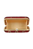 Beguiling Maroon Color Fancy Fabric Party Style Clutch Purses.