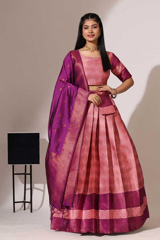 Art Silk Function Wear Ravishing Lehenga In Pink Color - women's fashion mart