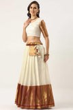 Art Silk Fabric Plain Lehenga Choli in Vibrant White Color - women's fashion mart