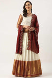 Art Silk Fabric Plain Lehenga Choli in Vibrant White Color - women's fashion mart