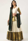 Art Silk Fabric Dazzling White Color Plain Lehenga Choli - women's fashion mart