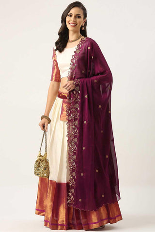 Elegant Art Silk Fabric White Color Plain Lehenga Choli - women's fashion mart