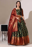 Art Silk Fabric Captivating Green Color Lehenga Choli - women's fashion mart