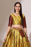 Art Silk Fabric Mustard Color Beatific Look Lehenga Choli - women's fashion mart