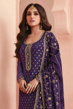 Nidhi shah Purple Color Tempting Dola Silk Salwar Suit - women's fashion mart