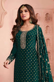 Nidhi shah Green Color Awesome Dola Silk Salwar Suit - women's fashion mart