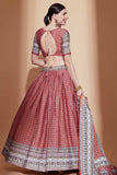 Pink Digital Print Chinon Fabric Reception Wear Lehenga Choli With Enchanting Blouse.