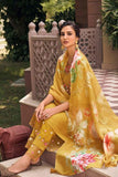 Fancy Fabric Printed Mustard Color Readymade Salwar Suit.