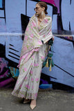 Art Silk Fabric Jacquard Work Grey Color Saree.