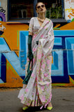 Art Silk Fabric Jacquard Work Grey Color Saree.