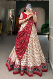 Patola Printed Multi Color Cotton Fabric Lehenga For Festival.