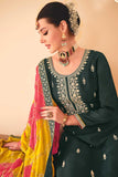 Charming Green Color Chinon Fabric Pakistani Style Suit - women's fashion mart