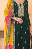 Charming Green Color Chinon Fabric Pakistani Style Suit - women's fashion mart