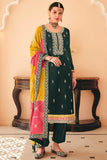 Charming Green Color Chinon Fabric Pakistani Style Suit - women's fashion mart