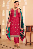 Chinon Fabric Pink Color Supreme Pakistani Style Suit - women's fashion mart