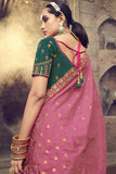 Embroidered Bridal Lehenga Choli In Multi Color Silk Fabric.