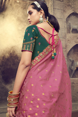 Embroidered Bridal Lehenga Choli In Multi Color Silk Fabric.