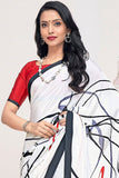 Crepe Silk Fabric Multi Color Pleasance Printed Saree.