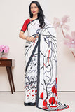 Crepe Silk Fabric Multi Color Pleasance Printed Saree.