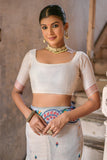 Cotton Fabric Cream Fancy Handloom Woven Casual Look Saree.