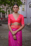 Classic Art Silk Fabric Magenta Color Weaving Work Saree.