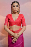 Magenta Exclusive Weaving Work Art Silk Fabric Sarees.