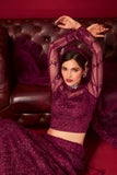 Embroidered Magenta Color Lehenga Choli In Net Fabric.