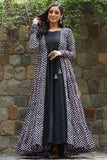 Beautiful Black Color Georgette Fabric Festive Look Readymade Printed Gown.