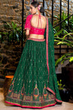Awesome Embroidered Work On Chinon Fabric Wedding Wear Lehenga Choli.