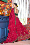 Excellent Chinon Fabric Rani Color Wedding Wear Lehenga Choli.